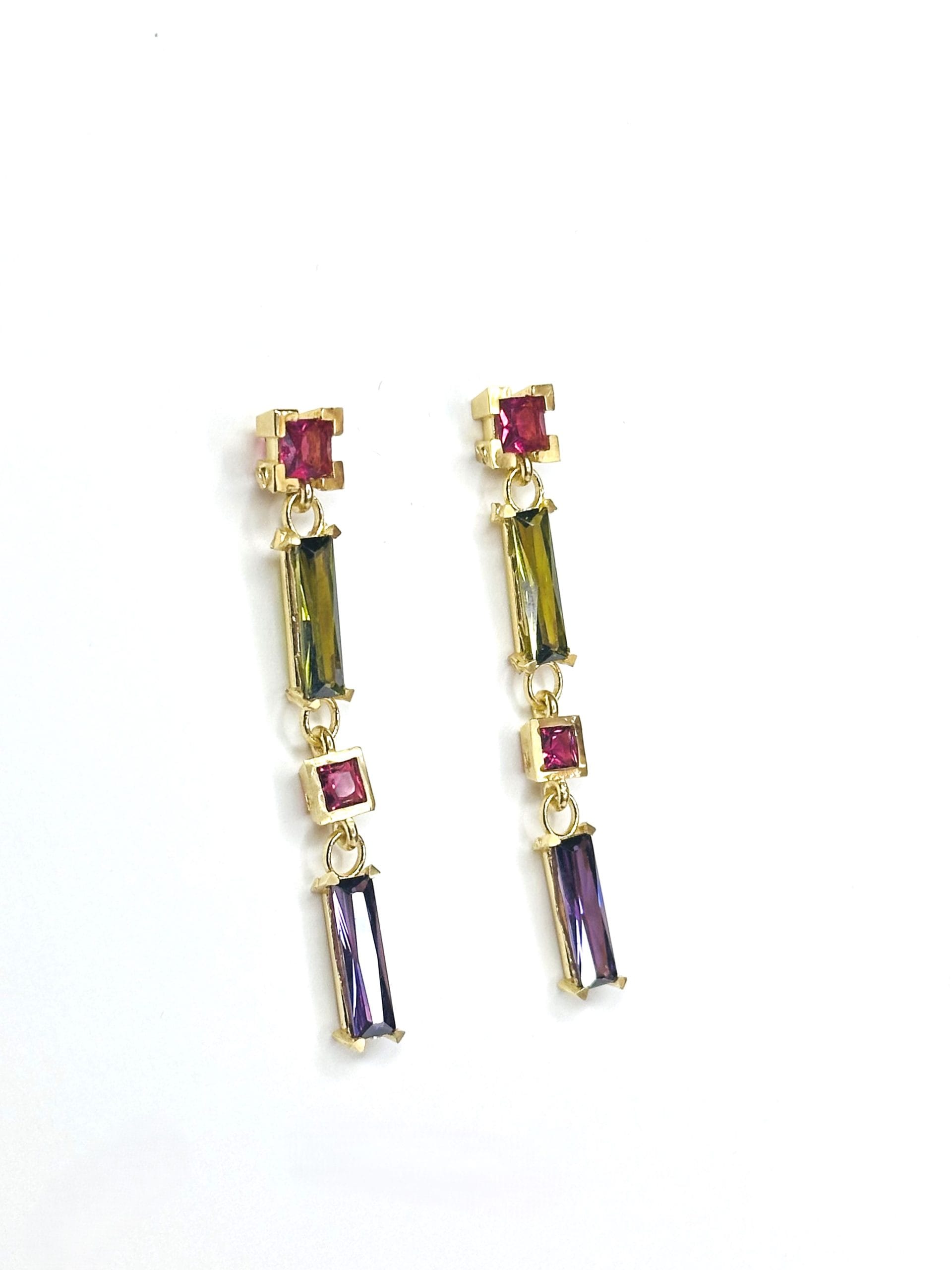 Baguette Dangle Drop Küpe