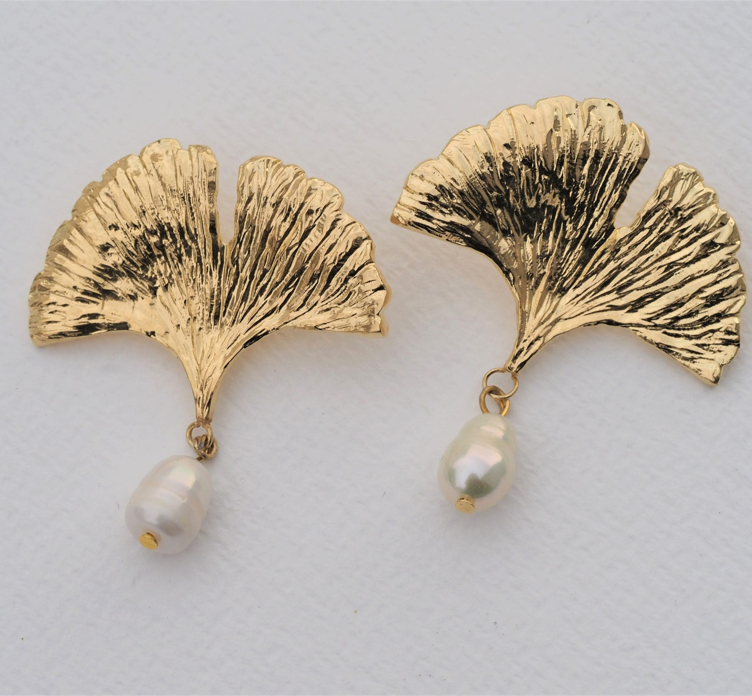 Ginkgo Biloba Pearl Küpe